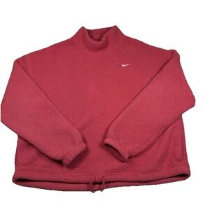 Nike Therma-Fit Fleece Mock Neck Sweatshirt Women's Medium Pink RN#56323